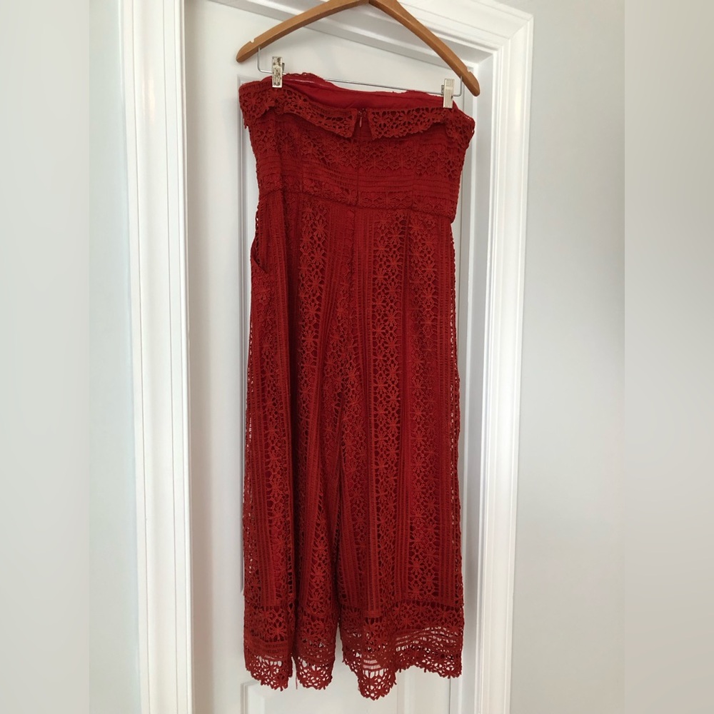Anthropologie Lace Strapless Cropped Jumpsuit - Picture 4 of 14